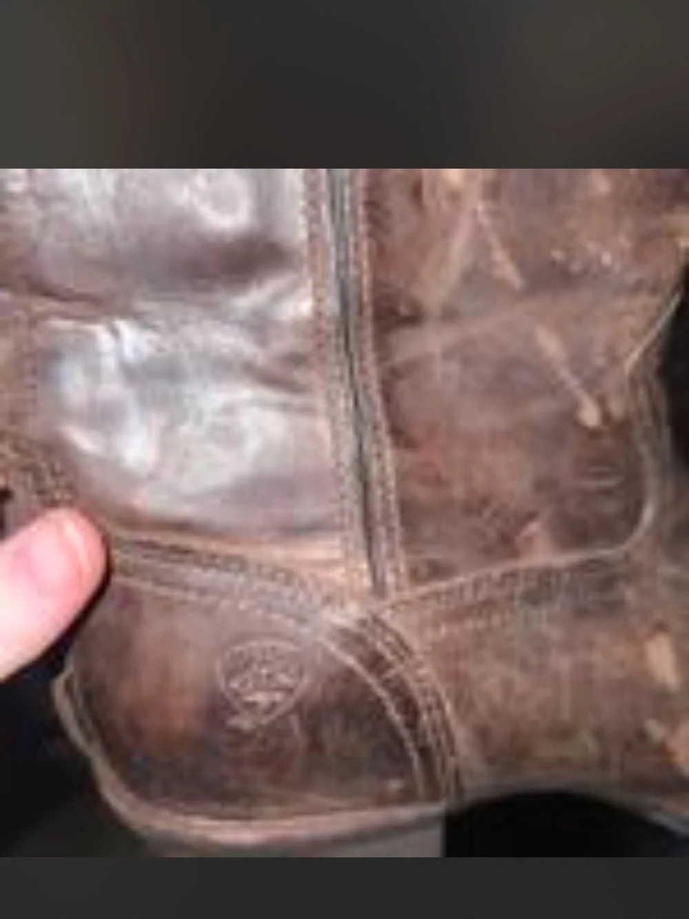 Brown Leather Western Boots - Distressed Cowboy Style